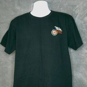 Lower Latitudes Mens T-Shirt Black Large Parrot Got Rum Graphic Christmas Design